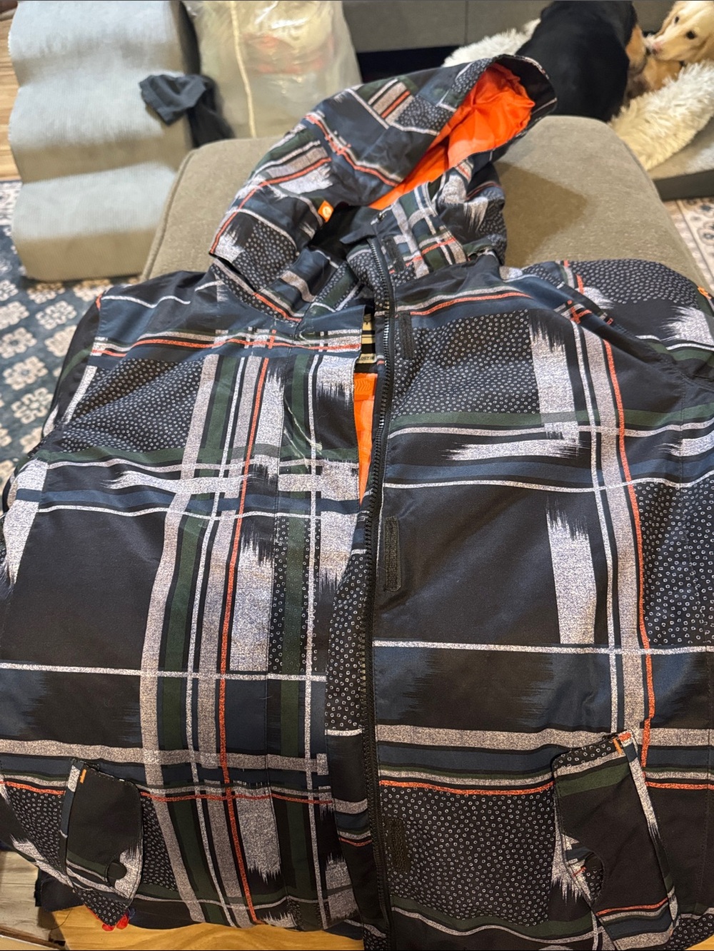 Women’s Roxy Black/Blue plaid winter coat